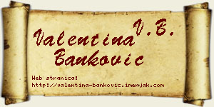Valentina Banković vizit kartica